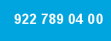 922 789 04 00 922 789 04 00